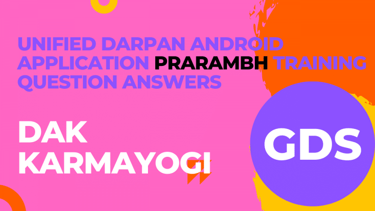 Unified Darpan Android Application Prarambh Training Question Answers
