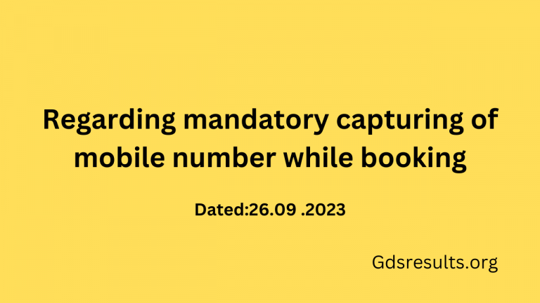 Regarding mandatory capturing of mobile number while booking