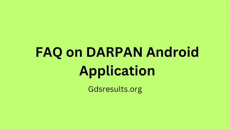 FAQ on DARPAN Android Application